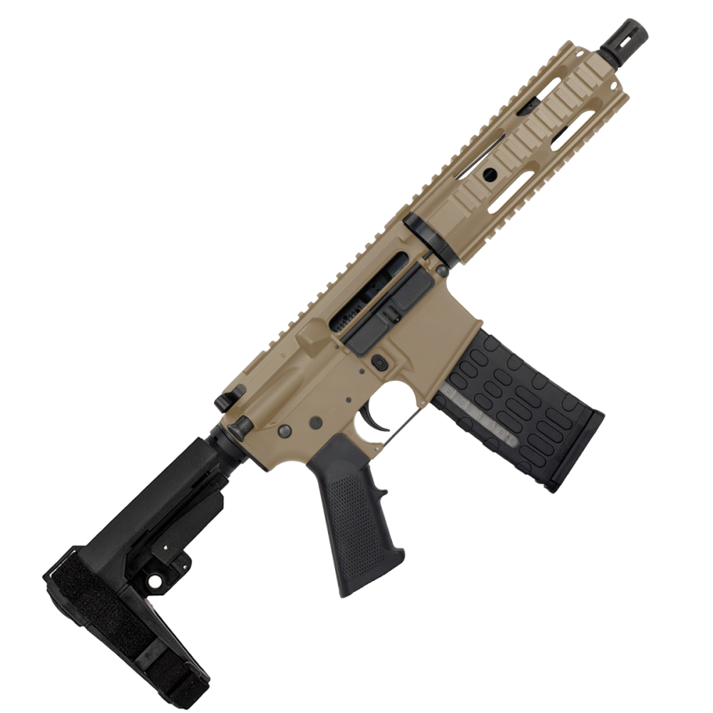 AR-15 Semi Auto .223/5.56 Tactical Pistol Quad Rail-FDE