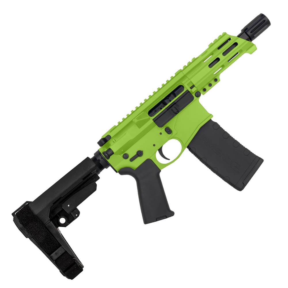 AR15 Micro .300 BLK Pistol Billet Upper/ Lower-Zombie Green