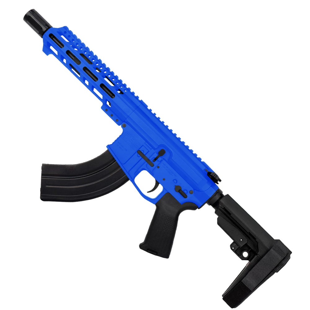 AR15 7.62X39 Pistol Billet Upper/ Lower - Flame Blue