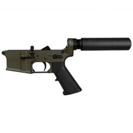 AR-15 Completed Lower Receiver with Pistol Buffer Tube - OD Green