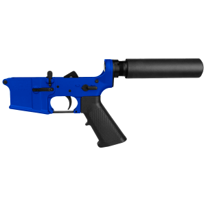 AR-15 Completed Lower Receiver with Pistol Buffer Tube Assembly & Lower Parts Installed - Flame Blue