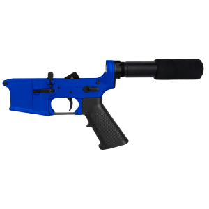 AR-15 Completed Lower Receiver with Pistol Buffer Tube Assembly & Lower Parts Installed - Flame Blue