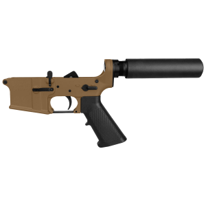 AR-15 Completed Lower Receiver with Pistol Buffer Tube Assembly & Lower Parts Installed- Cerakote Bronze