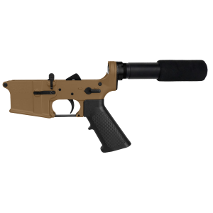 AR-15 Completed Lower Receiver with Pistol Buffer Tube Assembly & Lower Parts Installed- Cerakote Bronze