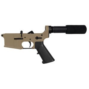 AR-15 Completed Lower Receiver with Pistol Buffer Tube Assembly & Lower Parts Installed-FDE