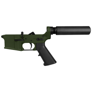 AR-15 Completed Lower Receiver with Pistol Buffer Tube Assembly & Lower Parts Installed-OD Green