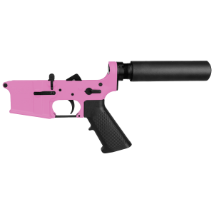 AR-15 Completed Lower Receiver with Pistol Buffer Tube Assembly & Lower Parts Installed - Sig Pink
