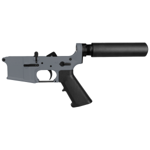AR-15 Completed Lower Receiver with Pistol Buffer Tube Assembly & Lower Parts Installed-Sniper Grey