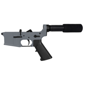 AR-15 Completed Lower Receiver with Pistol Buffer Tube Assembly & Lower Parts Installed-Sniper Grey