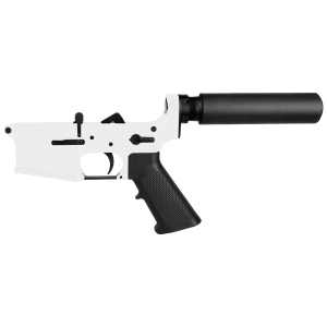 AR-15 Completed Lower Receiver with Pistol Buffer Tube Assembly & Lower Parts Installed- Cerakote White