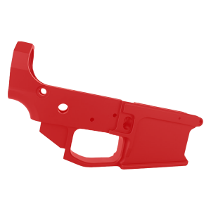 AR-15 Stripped Billet Aluminum Lower Receiver - Cerakote Red