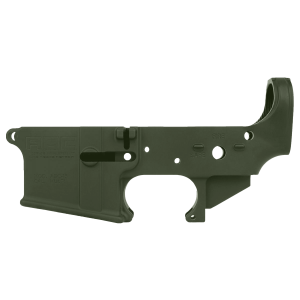 AR-15 Lower Receiver Stripped With ABC Logo / USA Flag Engraved - OD Green