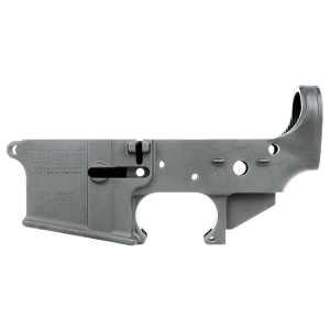 AR-15 Lower Receiver Stripped With ABC Logo / USA Flag Engraved - Tungsten
