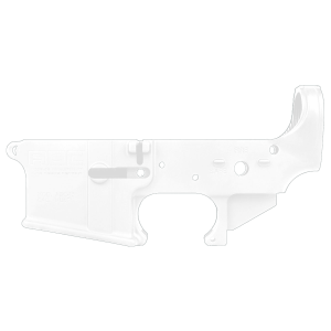 AR-15 Lower Receiver Stripped With ABC Logo / USA Flag Engraved - Storm Trooper White