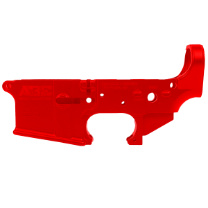 AR-15 Lower Receiver Stripped With ABC Logo - Red