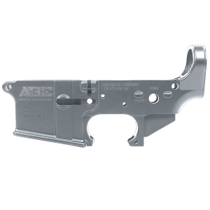 AR-15 Lower Receiver Stripped With ABC Logo - Tungsten Gray
