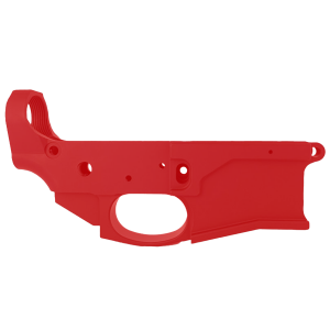 AR-15 Stripped Billet Aluminum ABC-15Z Multi- Cal Lower Receiver - Cerakote Red