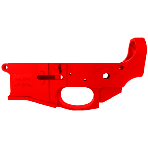 AR-15 Stripped Billet Aluminum ABC-15Z Multi- Cal Lower Receiver - Cerakote Red