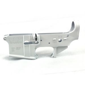 AR-15 Lower Receiver Stripped With ABC Logo / USA Flag Engraved - Storm Trooper White