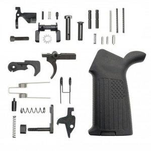 AR10 / LR.308  Enhanced Lower Receiver Build Kit w/ Ambi Safety & USA Flag Engraved Grip 