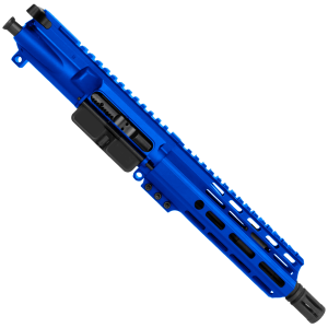 AR15 .223/5.56 Pistol Upper Assembly 7.5' Barrel MLOK Handguard Complete w/ Charging Handle - Flame Blue