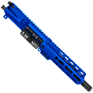 AR15 .223/5.56 Pistol Upper Assembly 7.5' Barrel MLOK Handguard Complete w/ Charging Handle - Flame Blue