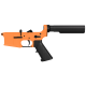 AR-15 Completed Lower Receiver with 6 Position Buffer Tube Assembly & Lower Parts Installed - Tequila Sunrise Orange