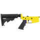 AR-15 Completed Lower Receiver with Adjustable M4 Stock Assembly & Lower Parts Installed - Lemon Zest
