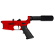 AR-15 Completed Lower Receiver with Pistol Buffer Tube Assembly & Lower Parts Installed- Cerakote Red