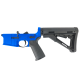 AR-15 Completed Lower Receiver with Collapsible Mil Spec Stock - Flame Blue