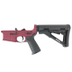 AR-15 Completed Lower Receiver with Collapsible Mil Spec Stock - Cranberry Frost