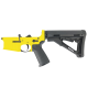 AR-15 Completed Lower Receiver with Collapsible Mil Spec Stock - Lemon Zest
