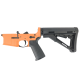 AR-15 Completed Lower Receiver with Collapsible Mil Spec Stock - Tequila Sunrise Orange