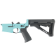 AR-15 Completed Lower Receiver with Collapsible Mil Spec Stock - Robins Egg Blue