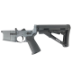 AR-15 Completed Lower Receiver with Collapsible Mil Spec Stock - Tungsten Gray