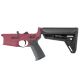 AR-15 Completed Lower Receiver with Adjustable Slim Line Stock - Cranberry Frost