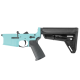 AR-15 Completed Lower Receiver with Adjustable Slim Line Stock - Robins Egg Blue