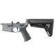 AR-15 Completed Lower Receiver with Adjustable Slim Line Stock - Tungsten Gray