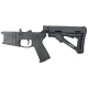 AR-15 Completed Billet Lower Receiver with Collapsible Mil Spec Stock- Cerakote BLACK