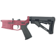 AR-15 Completed Billet Lower Receiver with Collapsible Mil Spec Stock- Cranberry Frost