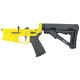 AR-15 Completed Billet Lower Receiver with Collapsible Mil Spec Stock- Lemon Zest