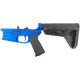 AR-15 Completed Billet Lower Receiver with Collapsible Slim Mil Spec Stock - Flame Blue
