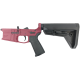 AR-15 Completed Billet Lower Receiver with Collapsible Slim Mil Spec Stock - Cranberry Frost