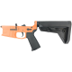 AR-15 Completed Billet Lower Receiver with Collapsible Slim Mil Spec Stock - Tequila Sunrise Orange