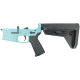 AR-15 Completed Billet Lower Receiver with Collapsible Slim Mil Spec Stock - Robins Egg Blue