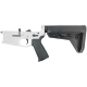 AR-15 Completed Billet Lower Receiver with Collapsible Slim Mil Spec Stock - Storm Trooper White
