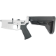 AR-15 Completed Billet Lower Receiver with Collapsible Slim Mil Spec Stock - Storm Trooper White