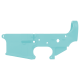 AR-15 Lower Receiver Stripped With ABC Logo / USA Flag Engraved - Robins Egg Blue 