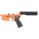 AR-15 Completed Lower Receiver with 6 Position Buffer Tube & Lower Parts Installed - Tequila Sunrise Orange