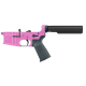 AR-15 Completed Lower Receiver with 6 Position Buffer Tube & Lower Parts Installed - Sig Pink